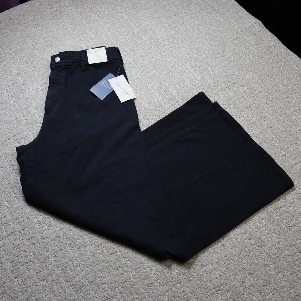 Universal Thread Womens Sailor Wide Leg High Rise Black Jeans Size 8 NWT